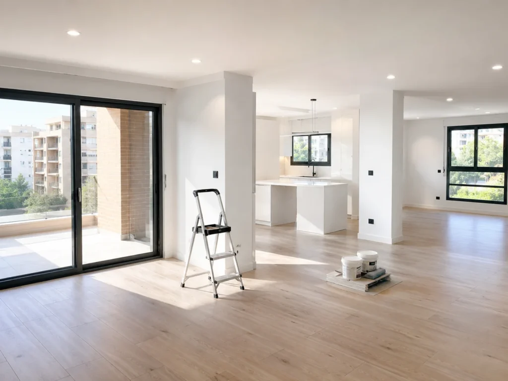Vivienda preparada para una limpieza de fin de obra